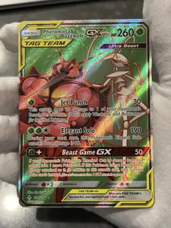Pokemon TCG Pheromosa & Buzzwole GX 191/214 Unbroken Bonds Full Art Holo DMG - Image 3