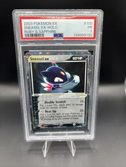 2003 POKEMON EX RUBY & SAPPHIRE #103 SNEASEL EX-HOLO PSA 1 - Image 1