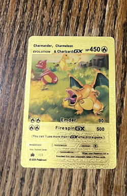 Pokemon Charmander Charmeleon Charizard GX HP450 Gold Foil NM 1/1 - Image 1