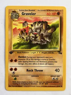 Pokemon Fossil 1st Edition Set 36/62 Of Golem, Graveler & Geodude NM - Image 4