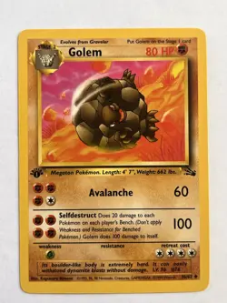 Pokemon Fossil 1st Edition Set 36/62 Of Golem, Graveler & Geodude NM - Image 5
