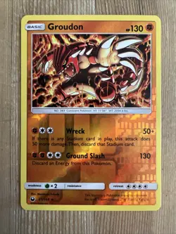 Pokemon TCG Groudon Sun & Moon: Celestial Storm 81/168 Reverse Holo Holo Rare NM - Image 1