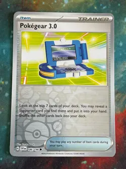POKEMON POKEGEAR 3.0 COMMON 186/198 REVERSE HOLOFOIL SCARLET & VIOLET BASE NM - Image 1