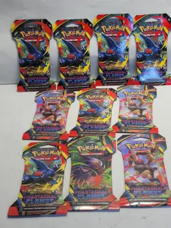 Lot Of 10 Pokemon Mega Evolutions Phantasmal Flames Factory Sealed Booster Packs - Image 1