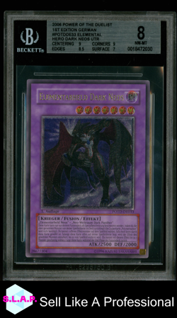 ELEMENTARHELD DAR NEOS YUGIOH POTD-DE033 2006 POWER /THE DUELIST 1ST UR DE BGS 8 - Image 1