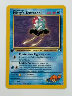 Pokemon Cards Misty's Tentacool 32/132 1ST EDITION Gym Heroes WOTC Non Holo Rare - Image 1