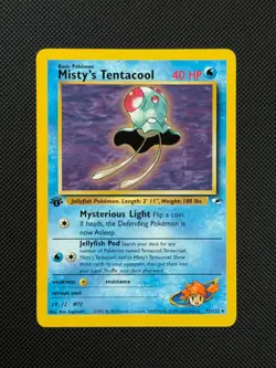 Pokemon Cards Misty's Tentacool 32/132 1ST EDITION Gym Heroes WOTC Non Holo Rare - Image 2