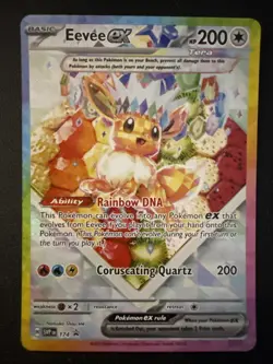Pokemon TCG Prismatic Evolutions Eevee EX 174 Black Star Promo Card NM Condition - Image 1