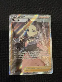 Pokemon Marnie Full Art Holo Ultra Rare Card 200/202 Sword & Shield Base Set - Image 1
