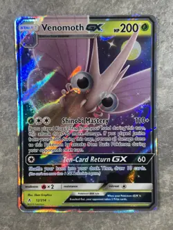 Venomoth GX 12/214 Pokemon TCG Sm-Unbroken Bonds Holo Rare Card (Near Mint) NM - Image 1