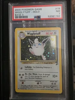Wigglytuff 19/130 - Holo Rare Base Set 2 Pokemon Card NM graded PSA 7 - Image 1