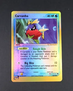 NM Carvanha Reverse Holo 51/109 Ruby and Sapphire Pokemon Card - Image 1