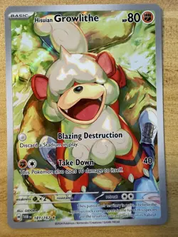 Hisuian Growlithe 181/167 Pokemon Twilight Masquerade Holo Full Art Card - Image 1