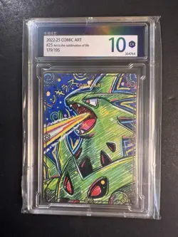 Pokemon Chinese Comic Art card Metal slab TYRANITAR FULL Art Holo Rare Graded - Image 1