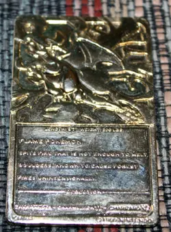 1999 Burger King Pokemon Charizard Nintendo 23K Gold Plated Trading Card - Image 3
