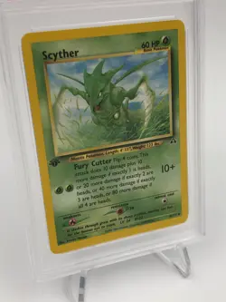 2001 POKEMON NEO DISCOVERY Trading Card SCYTHER #46/75 1ST EDITION graded PSA 8 - Image 3