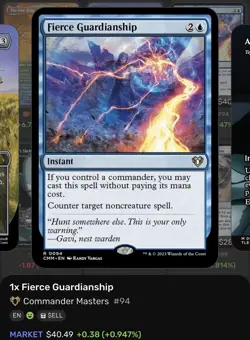 Magic The Gathering Commander 2020 "Fierce Guardianship" 035/322 RARE NM - Image 3