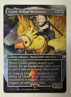 Cloud, Midgar Mercenary (Borderless Chocobo Track Foil) Final Fantasy MTG NM - Image 1