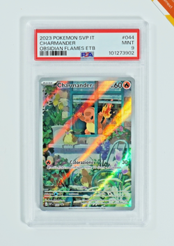 Pokemon PSA 9 Charmander #044 SVP IT Obsidian Flame ETB Promo 2023 Italiano - Image 1