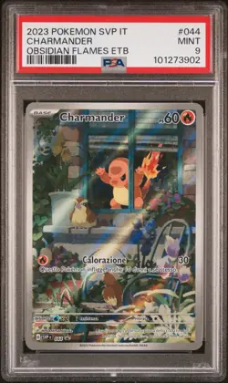 Pokemon PSA 9 Charmander #044 SVP IT Obsidian Flame ETB Promo 2023 Italiano - Image 2