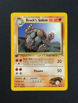 Pokemon Cards Brock's Golem 20/132 1ST EDITION Gym Heroes WOTC Non Holo Rare - Image 2