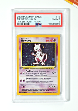Pokemon PSA 8 Mewtwo #10 Holo 1st Edition Set Base 2000 Italiano - Image 1