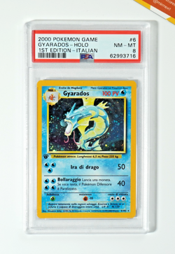 Pokemon PSA 8 Gyarados #6 Holo 1st Edition Set Base 2000 Italiano - Image 1