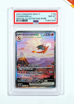 Pokemon PSA 8 Charizard Ex #199 Special Illustration Rare 151 2023 Italiano - Image 1
