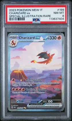 Pokemon PSA 8 Charizard Ex #199 Special Illustration Rare 151 2023 Italiano - Image 2