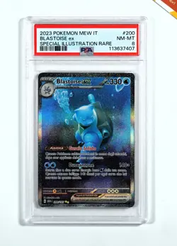 Pokemon PSA 8 Blastoise Ex #200 151 Special Illustration Rare 2023 Italiano - Image 1
