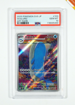Pokemon PSA 10 Wailord #103 SV9 Battle Partners Art Rare 2025 Japanese - Image 1