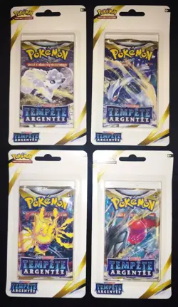 X4 Blisters Pokemon Artset 4 Boosters Tempete Argentee EB12 Neuf Scelle FR - Image 1