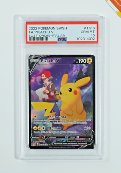Pokemon PSA 10 Pikachu V #TG16 Full Art Origine Perduta 2022 Italiano - Image 1