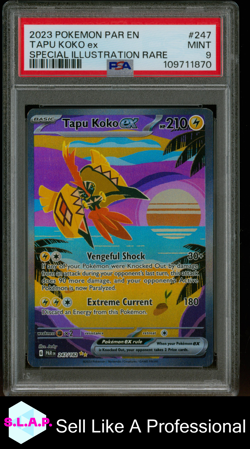 TAPU KOKO EX SPECI4L ILL RARE POKEMON PAR EN-PARADOX RIFT 2023 247 PSA 9 - Image 1