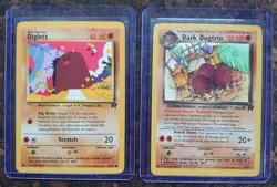 Dark Dugtrio 23/82, Non Holo, Rare, Rocket, Unlimited, Pokemon Card + Diglett - Image 1