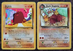 Dark Dugtrio 23/82, Non Holo, Rare, Rocket, Unlimited, Pokemon Card + Diglett - Image 5