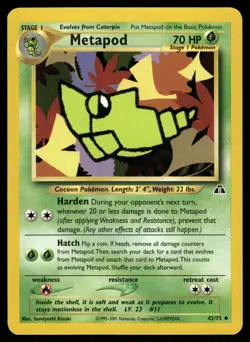 Metapod LP 42/75 Neo Discovery Pokemon Card - Image 1