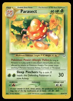Parasect MP 35/64 Neo Revelation Pokemon Card - Image 1