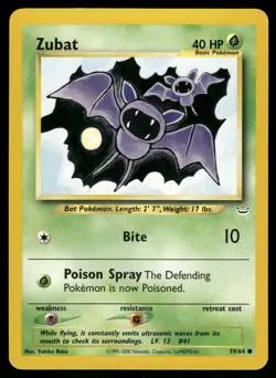 Zubat LP 59/64 Neo Revelation Pokemon Card - Image 1