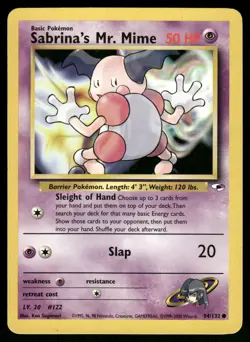 Sabrina's Mr. Mime MP 094/132 Gym Heroes Pokemon Card - Image 1