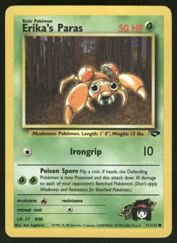 Erika's Paras HP 071/132 Gym Challenge Pokemon Card - Image 1