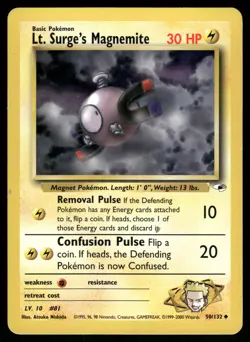 Lt. Surge's Magnemite MP 050/132 Gym Heroes Pokemon Card - Image 1