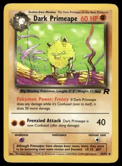 Dark Primeape MP 43/82 Team Rocket Pokemon Card - Image 1