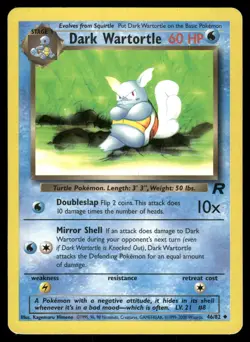 Dark Wartortle HP 46/82 Team Rocket Pokemon Card - Image 1