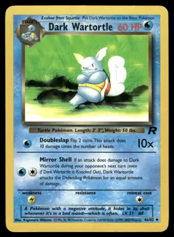 Dark Wartortle MP 46/82 Team Rocket Pokemon Card - Image 1