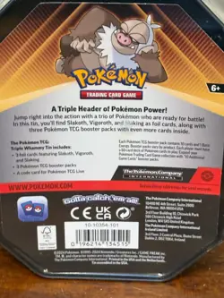 Pokemon TCG: trading Card Game Brand New Factory Sealed SLAKING 180 TINS-2 TINS - Image 5