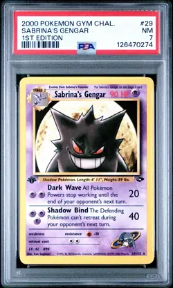 Pokemon TCG Sabrina's Gengar Gym Challenge 29/132 1st Edition Rare Card PSA 7 NM - Image 1