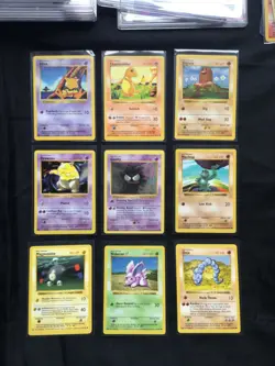 Pokemon Cards: Shadowless Base Set 66 Card Non-Holo Lot - Image 1