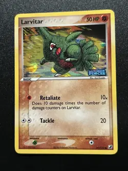 Pokemon TCG Larvitar EX Unseen Forces Card 61/115 Holo Stamped - Image 2