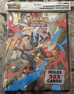 Ultra Pro Pokemon TCG Mega Evolution Lucario 9 Pocket Portfolio, Holds 252 Cards - Image 1